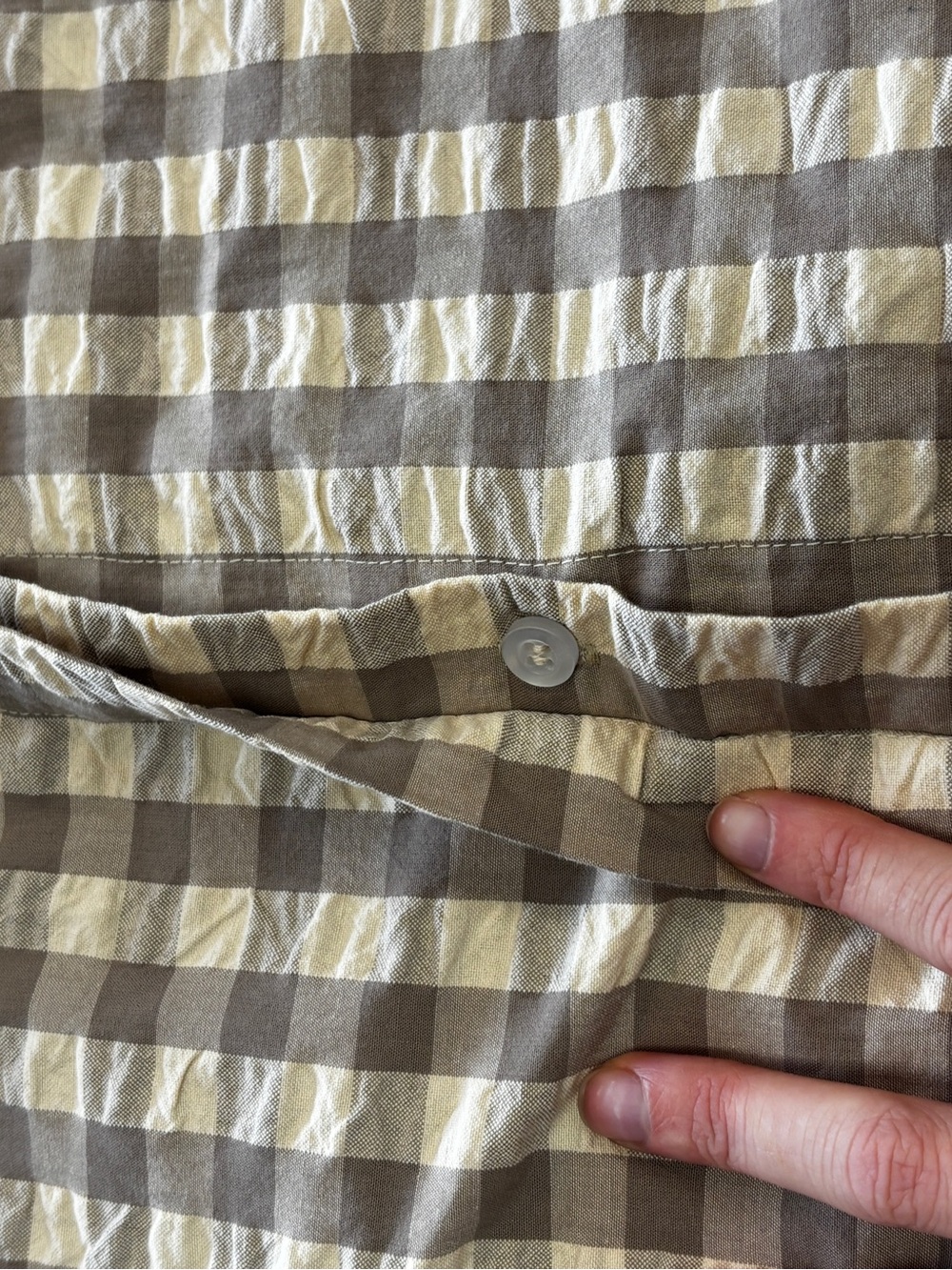 Women's Gray & White Gingham Pajama Top - Picture 2 of 3